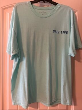 Salt Life Light Mint Short Sleeve Tee with Navy Chest Logo